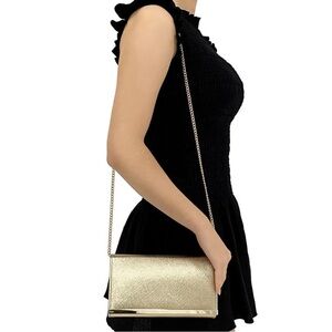 Olga Berg Gold Metallic Clutch